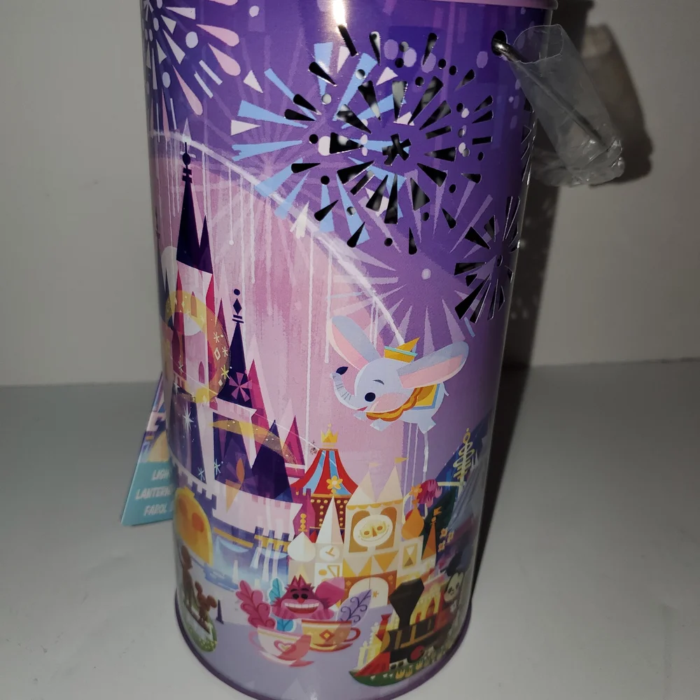 Disney Purple Party Lantern with Fireworks and Castle Design